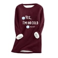 thumbnail image 1 of Hot6sl Women's Printed Round Neck Long Sleeved Top, 1 of 2
