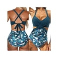 thumbnail image 4 of Qiylii Women Swimming Bodysuit with Leopard Print, Hollow Skinny Fit High Waist Summer One piece Swimsuit Bathing Suit Clothing, 4 of 5