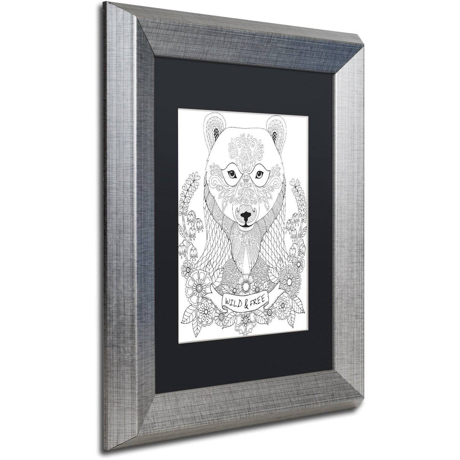 Trademark Fine Art "Animals 4" Canvas Art by Hello Angel, Black Matte, Silver Frame