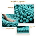 thumbnail image 4 of Clara Clark Bath Rug Chenille Bath Mat, Super Soft Absorbent Bathroom Rug Small, Medium, Contour, Teal Blue, 4 of 10