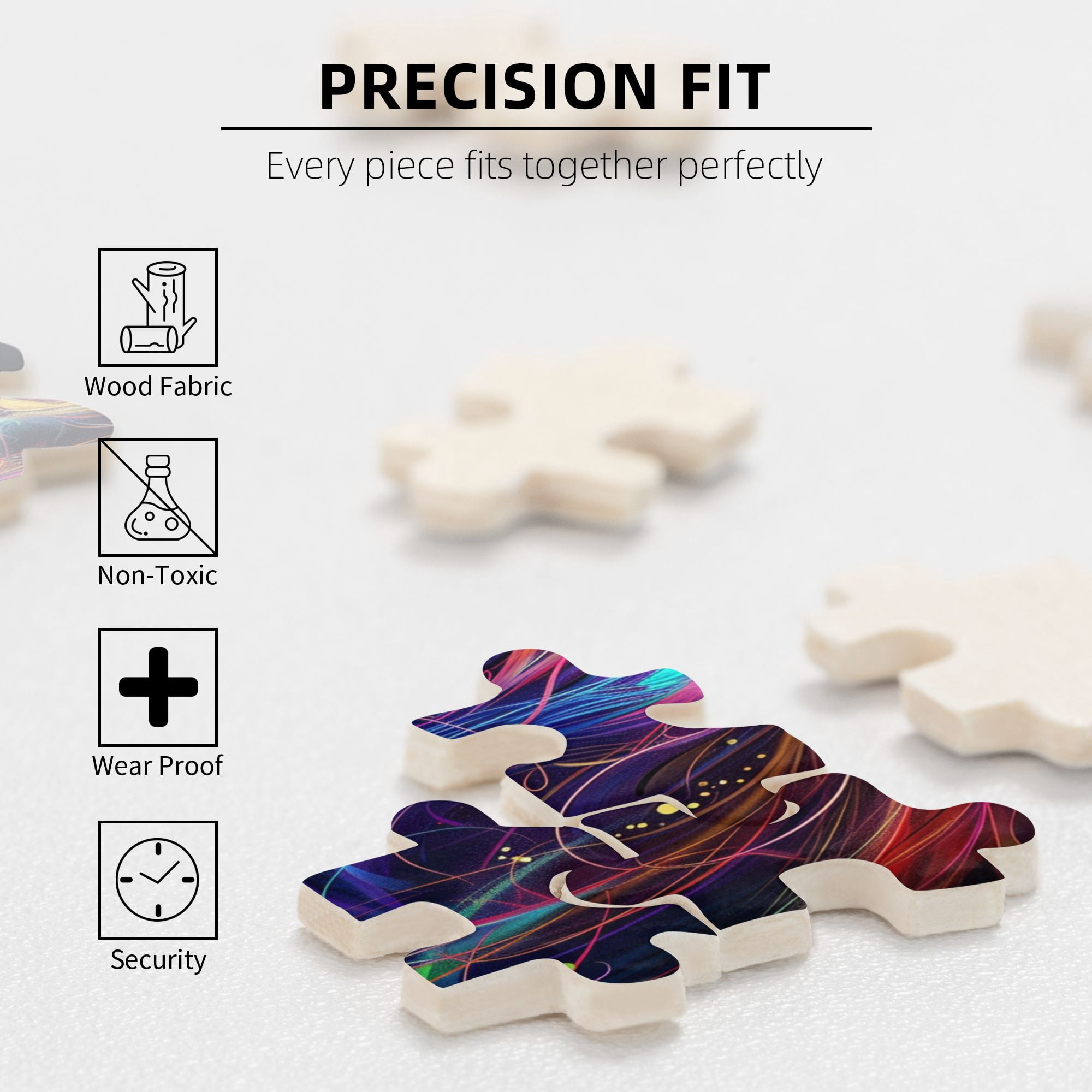 1000 PCS Modern Art Colorful Cat 1000 Piece Animal Puzzle,Brain Challenge,Rich Colors And Unique Designs Bring A Different Visual Experience,Classic Animal Wooden Jigsaw Puzzles,Vibrant Design