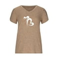 thumbnail image 4 of Summer Saving Wycnly Cute Tops for Women Heart Print V-Neck Short Sleeve T shirts Summer Fashion Petal Sleeve Breathable Comfy Tee Tunic Blouses Khaki L Clearance Clothes, 4 of 4