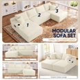 thumbnail image 5 of Muumblus 133" Modular Sectional Sofa with 2 Chaise Lounge, U-Shaped Oversized Boneless Cloud Couch, Beige Corduroy Sleeper Sofa for Living Room, 5 of 12