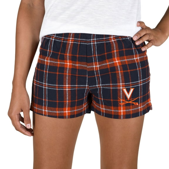 Women's Concepts Sport Navy/Orange Virginia Cavaliers Ultimate Flannel Shorts