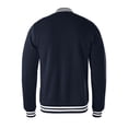 thumbnail image 3 of Hat and Beyond Men's Classic Striped Collar Button Down Letterman Varsity School Jacket with Side Pockets, 3 of 4