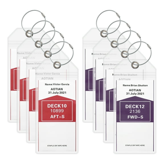 AOTIAN 8 Pack Clear Cruise Luggage Tag Holders Fits All Cruise Line Ship Tags