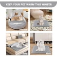 thumbnail image 6 of Cat Bed, OEIKPFN Heated Cat Bed for Indoor Cats & Small Dogs, Waterproof Dog Bed, 17.7''x17.7'', Gray, 6 of 8