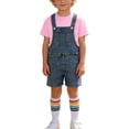 thumbnail image 5 of Auroural Toddler Boys Clothes 5T Toddler Boys 5T Short Sleeve Toddler Kids Boys Girls Fashion Cute Solid Color Denim Overalls Jumpsuit Shorts Short Sleeve Top Socks Set, 5 of 9