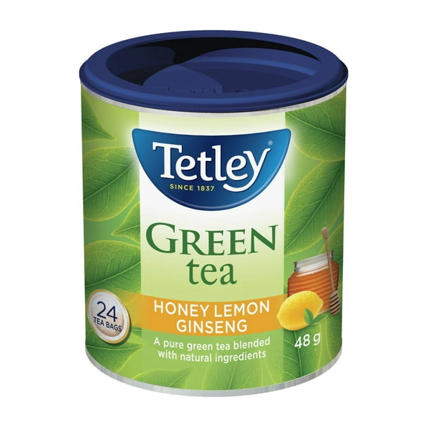 Thé vert au ginseng, au citron et au miel de Tetley 24 sachets