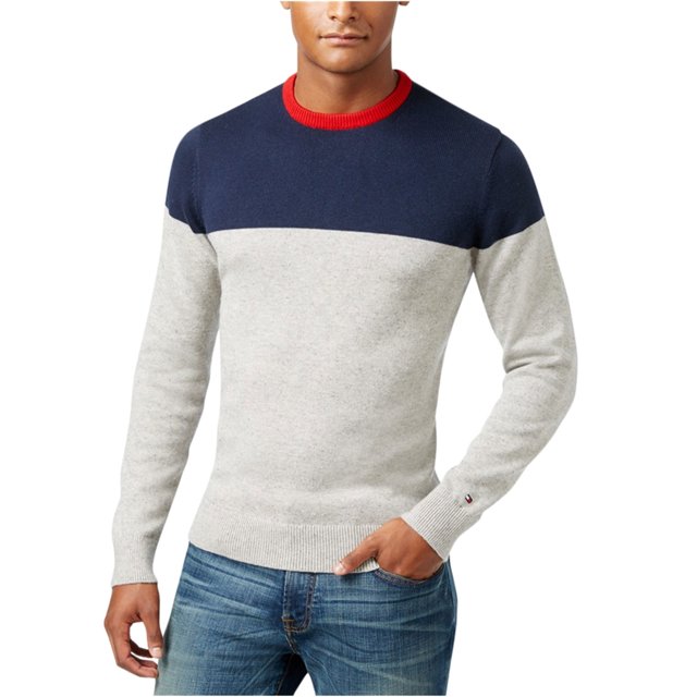 Tommy Hilfiger Mens Colorblocked Knit Sweater, Gris, XX-Large Tommy Hilfiger Tejer