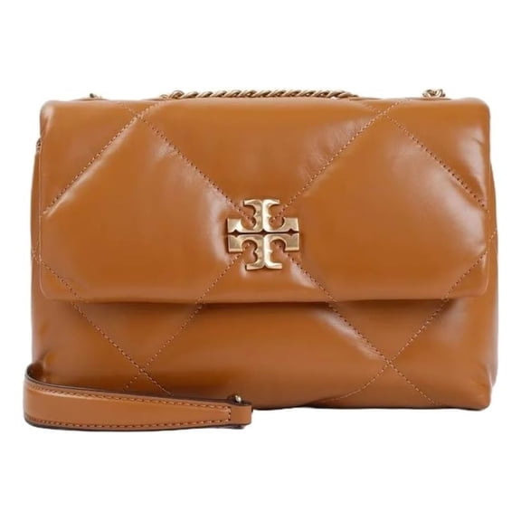 Tory Burch Women's Kira Small Diamond Quilt Shoulder Bag, Classic Chestnut