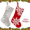 thumbnail image 6 of BadPiggies Plush Fleece Christmas Stockings Large Snowflakes Hanging Sock Gift Candy Organizer for Family Holiday Xmas Party Decor, 6 of 9