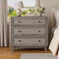 thumbnail image 7 of FANRAL Rattan Large Nightstand,27.6"H Wood Tall Night Stand,Wide Modern 3 Drawers,Boho Bedside Table Narrow Side Table for Bedroom Living Room,Gray Night Stand, 7 of 7
