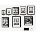 thumbnail image 2 of Studio 500 6-Piece Value Pack of 8x10" Black Wall and Tabletop Real Solid Wood Photo Frames with Tempered Glass and Acid-Free Ivory White Beveled Mat Board for 5x7 Pictures, 2 of 6