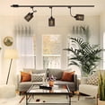 thumbnail image 4 of FSLiving Gimbaled Adjustable 2-Wire Track Pendants E26 Socket Pendant Lights Black Twine Natural Rattan, Flexibly Rotatable Light Goose Neck Head for Island Sloped Ceiling, 4 of 7