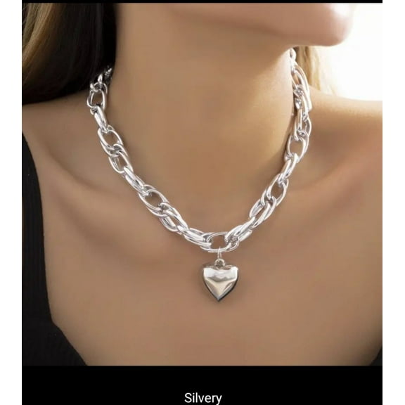 Women's Simple Hip Hop Heart Chain Necklace