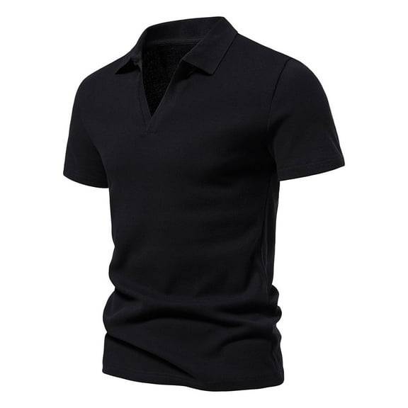 Men's Henley Short Sleeve Cotton T-Shirt Men's Tshirts Cotton 2X Tshirts for Men Black T Shirts Mens Black Cotton Tshirt