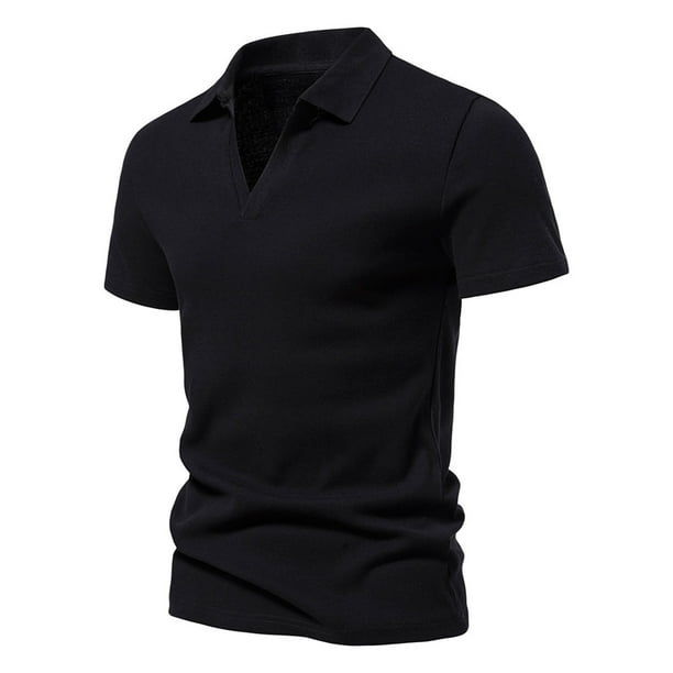 pstuiky Camisa de manga corta para hombre, Camisa de manga corta con solapa de rayas para hombre, camisa de contraste de color ropa de hombre l