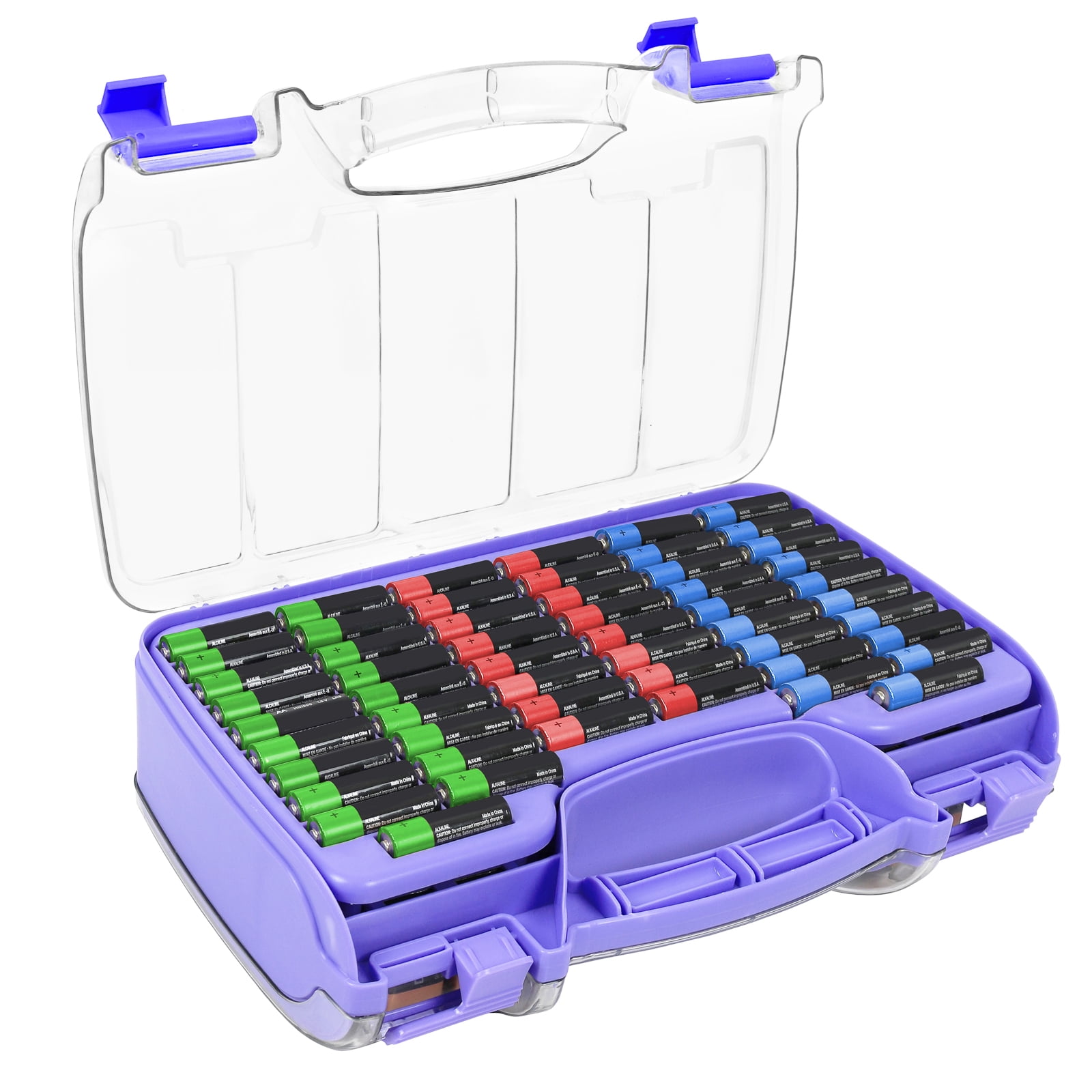 Clear Battery Case The Battery Organizer Storage Case with Tester Battery Holder for 180 Batteries of Various Sizes Battery Storage Organizer Cocoa 
