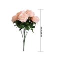 thumbnail image 2 of Ramo de rosas artificiales simulación floral decoración de la mesa de la oficina en casa centro de mesa rosa falsa, rosa claro kenally HA7033-03B, 2 of 5