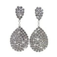 thumbnail image 2 of Anvazise Women Fashion Rhinestone Waterdrop Dangle Stud Earrings Wedding Party Jewelry Silver, 2 of 8