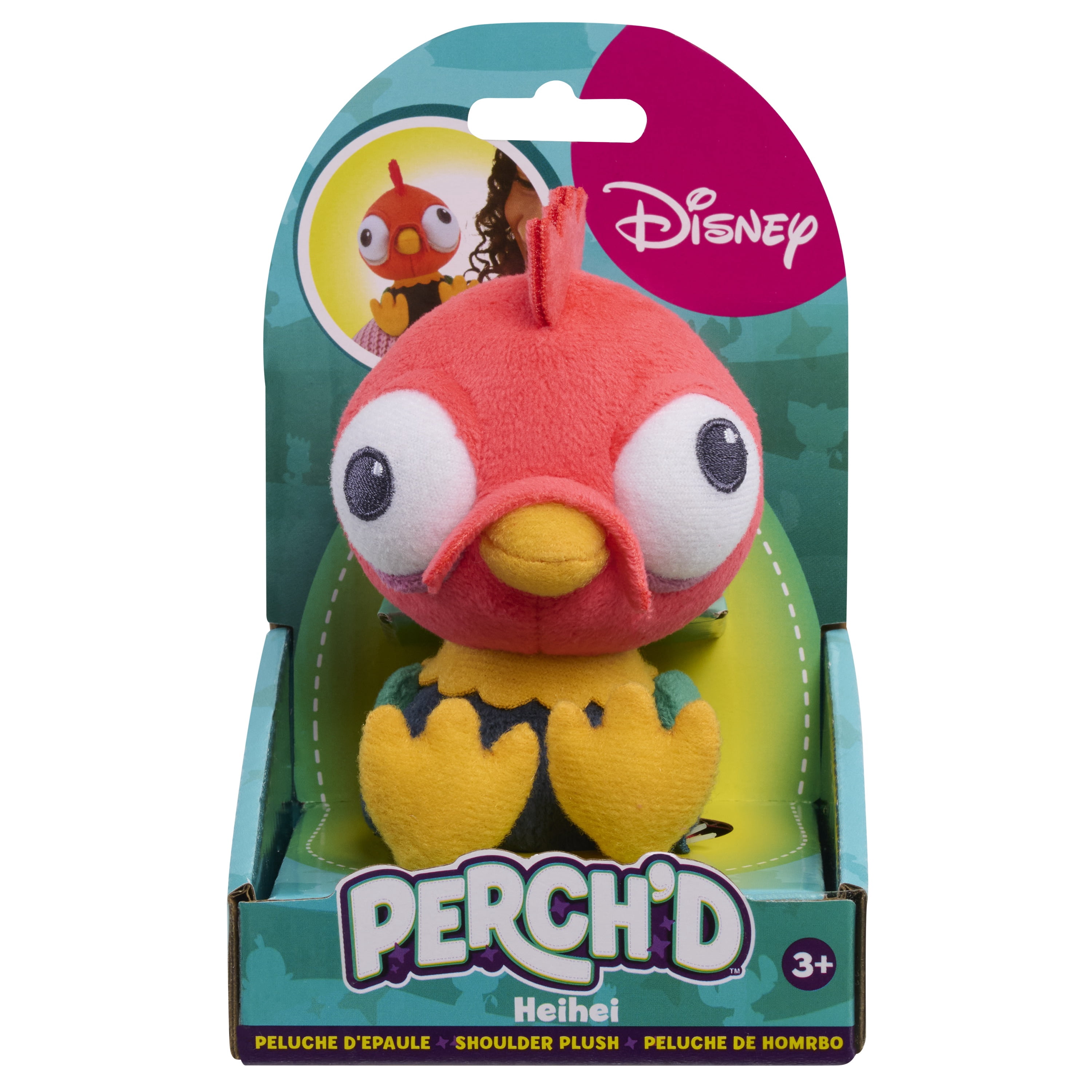 Peluche Heihei Disney Princess Frozen Perch’d Shoulder, peluche portable à porter sur l’épaule, pour enfants de 2 ans et plus