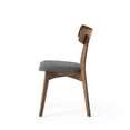 thumbnail image 6 of Mid-Century Modern Dining Chairs with Upholstered Seats & Rubberwood Frame, Dark Grey, Set of 2, 6 of 7