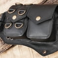 thumbnail image 2 of Unisex Black Leather Waist Belt with Pockets, Side Pockets, Hidden Back Pockets for Medium leather belts M - 33 TO 40, 2 of 8