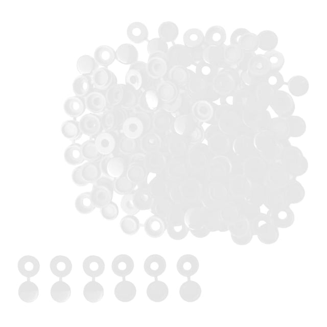 100 Piezas De Tapa De Plástico Con Bisagras Para Tornillos Para Decoración De Muebles De Hogar Y Coche, Color Blanco Sunnimix Tapa de tornillo con bisagras