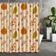 thumbnail image 5 of Cortina de baño, poliéster, impermeable, impresa, diseño de calabazas de cosecha de otoño y acción de gracias del Día de Acción de Gracias, amarillo A, 5 of 6