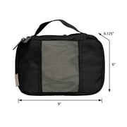 btL 4 Piece Nylon Mesh Front Expandable Zippered Compression Packing Cubes, Black