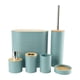 thumbnail image 1 of Set de accesorios de baño de 6 piezas, dispensador de jabón, bote de basura portátil y elegante, taza para enjuague bucal para uso doméstico, regalo Azul, 1 of 9