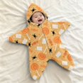 thumbnail image 2 of Ruyang Newborn Flannel Hooded Crawling Suit Cute Print Starfish Infant Romper Baby Warm Footie Jumpsuit Winter Halloween Clothes, 2 of 5