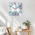 thumbnail image 3 of Teal Navy Blue Coastal Wooden Wall Clock Silent Non Ticking, Summer Beach Coral Shell Ocean Square Wall Clocks Battery Operated, Decor Clock for Home Office, Living Room, Kitchen, 12 Inch, 3 of 9