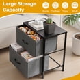 thumbnail image 3 of TINKLE WELL Nightstand with 2 Fabric Drawers, End Table 20 inch Tall Side Table for Bedroom, Closet, or Dorm Storage, Gray, 1 Pack, 3 of 7