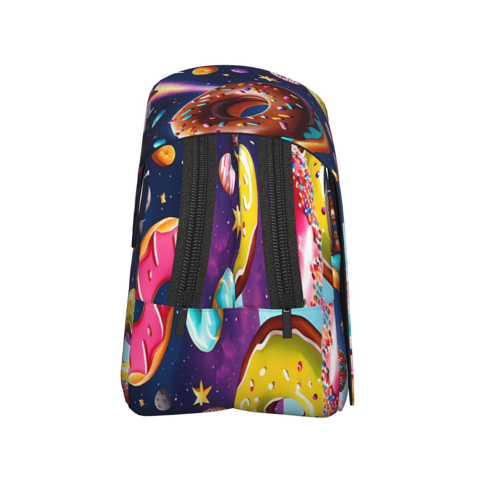 Rateoe Space Colorful Donut Pattern Double Clamshell Pen Case, Storage Organizer with Two Zipper Compartments– Holds Up to 50 Pencils & Pens