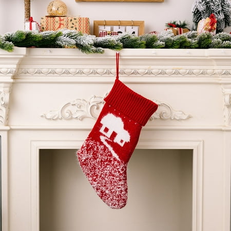 

Christmas Stockings Wool Socks Red And White Elk Gift Bag Jewelry Knitting storage bag clothes storage bag medium storage bags