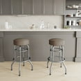 thumbnail image 3 of Emma + Oliver Beige Swivel Seat Double Ring Bar Stool, 3 of 9