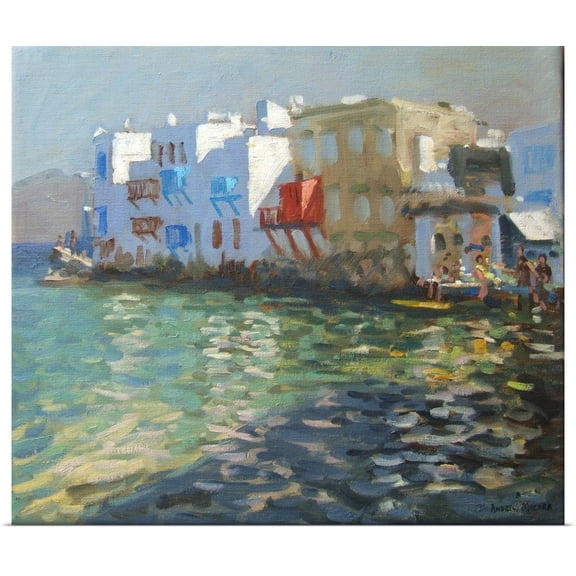 Great BIG Canvas | Rolled Andrew Macara Poster Print entitled Little Venice, Mykonos