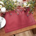 thumbnail image 2 of Elrene Home Fashions Alison - Juego De 4 Manteles Individuales De Tela Con Diseño De Borde Con Ojales, Resistente A Las Arrugas, 13 X 19 Pulgadas, Color Arándano, 2 of 5