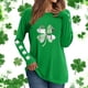 thumbnail image 1 of Xuyuer St. Patrick's Day Sweatshirt Women Shamrock Heart Shirts Irish Gift Crewneck Casual Loose Fit Tops, 1 of 6