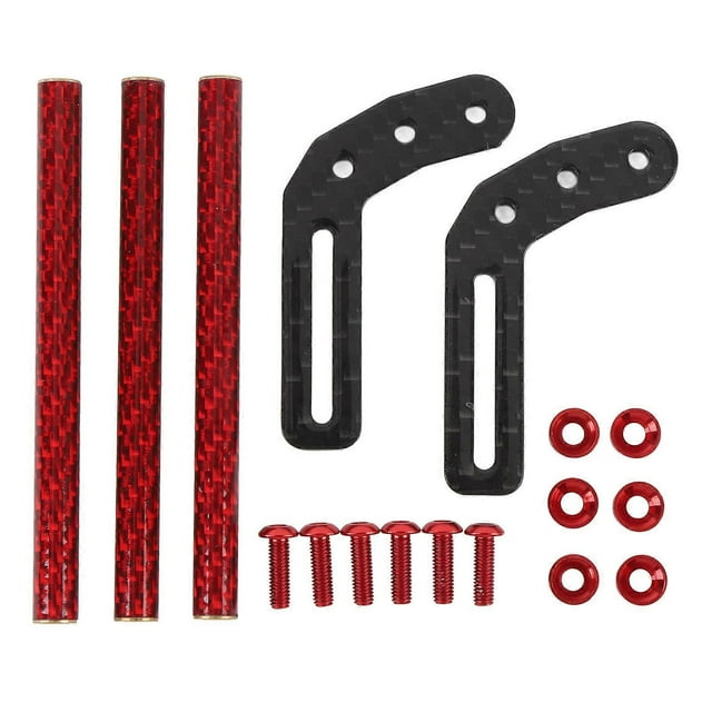 Pare-chocs avant RC en fibre de carbone pour voiture télécommandée SCX10 LCG 1/10, 75 mm de large, noir, rouge, dégradé de texture, angle d'approche