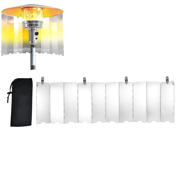 Calentador de invierno Reflector Shield calentador exterior Reflector de enfoque calentador redondo con bolsa de almacenamiento para Patio