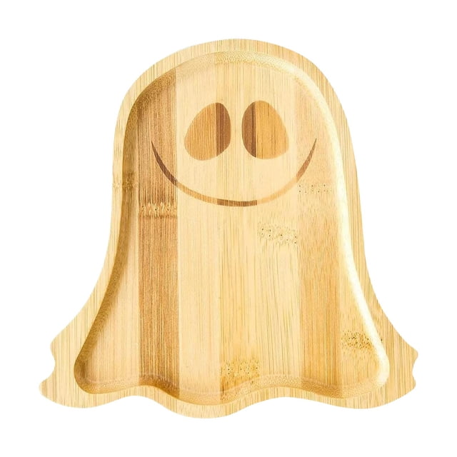 Plateau d'Halloween en Bois Réutilisable - Plat de Service en Forme de Citrouille pour Collations, Fromage et hors-D'œuvre, Parfait pour les Rassemblements des Fêtes