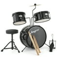 thumbnail image 2 of 3 Piece Kids Drum Set, Junior Drum Set for Beginners with Bass Tom Snare Drum, 14.76 Inch Drum Kit with Snare, Cymbal, Drumsticks, Adjustable Seat (Black), 2 of 8