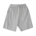 thumbnail image 3 of Dagugfen Mens Shorts Summer Drawstring Elastic Waist Ruched Solid Color Casual Athletic Shorts with Pockets, 3 of 4