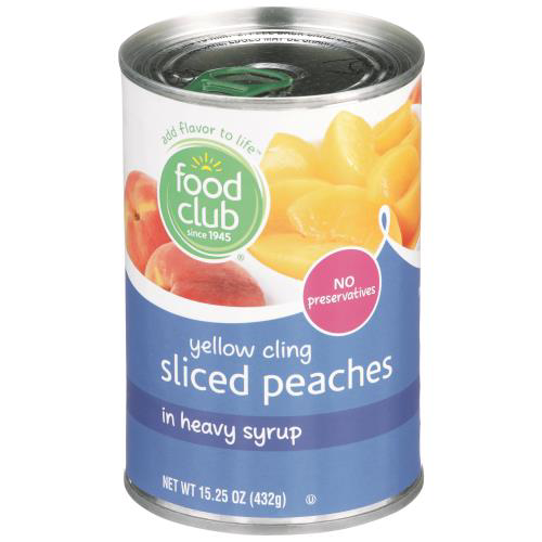 Food Club, Sliced Peaches In Heavy Syrup