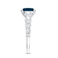 thumbnail image 3 of Rosec Jewels 3.25 CT Cushion Cut London Blue Topaz Solitaire Ring with Side Stone Moissanite, 925 Sterling Silver, US 4.00, 3 of 8