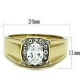 thumbnail image 2 of Luxe Jewelry Designs Men's Two Tone Gold Ion Plated Stainless Steel Ring with Oval CZ - Size 13, 2 of 4
