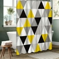 thumbnail image 3 of LALILO White Yellow Gray Geometric Triangles Mosaic Shower Curtain, 72x72 in, 12 Hooks, 3 of 6